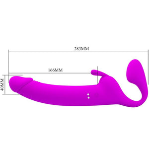 Pretty Love – Zanini strapless strap-on 10 vibrations violet