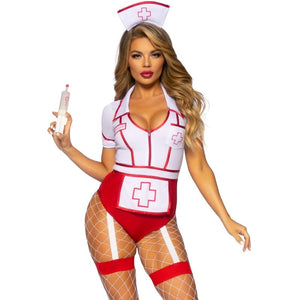 Leg Avenue – Costume d'infirmière sexy rouge/blanc S