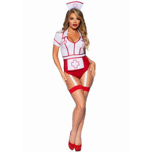 Leg Avenue – Costume infirmière sexy rouge/blanc M