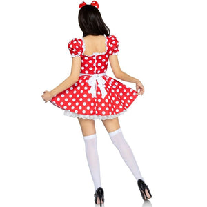 Leg Avenue – Robe à pois + bandeau rouge/blanc S