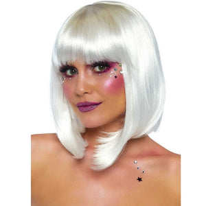 Leg Avenue – Perruque bob phosphorescente blanche