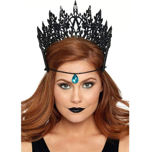Leg Avenue – Couronne avec paillettes et bijoux noir