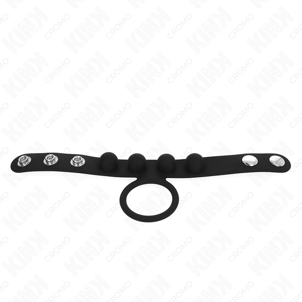 Kink – Anneau pénis en cuir 3,5 cm avec fermeture à pression 23 x 2 cm