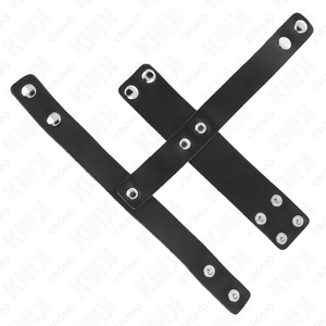 Kink – Anneau de cage à pénis en cuir avec séparateur de balles réglable