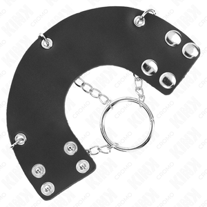 Kink – Anneau pénis chaîne 4 cm 7 cm métal avec ceinture en cuir
