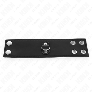 Kink – Anneau pénis en cuir avec fermeture à pression 18 x 5 cm