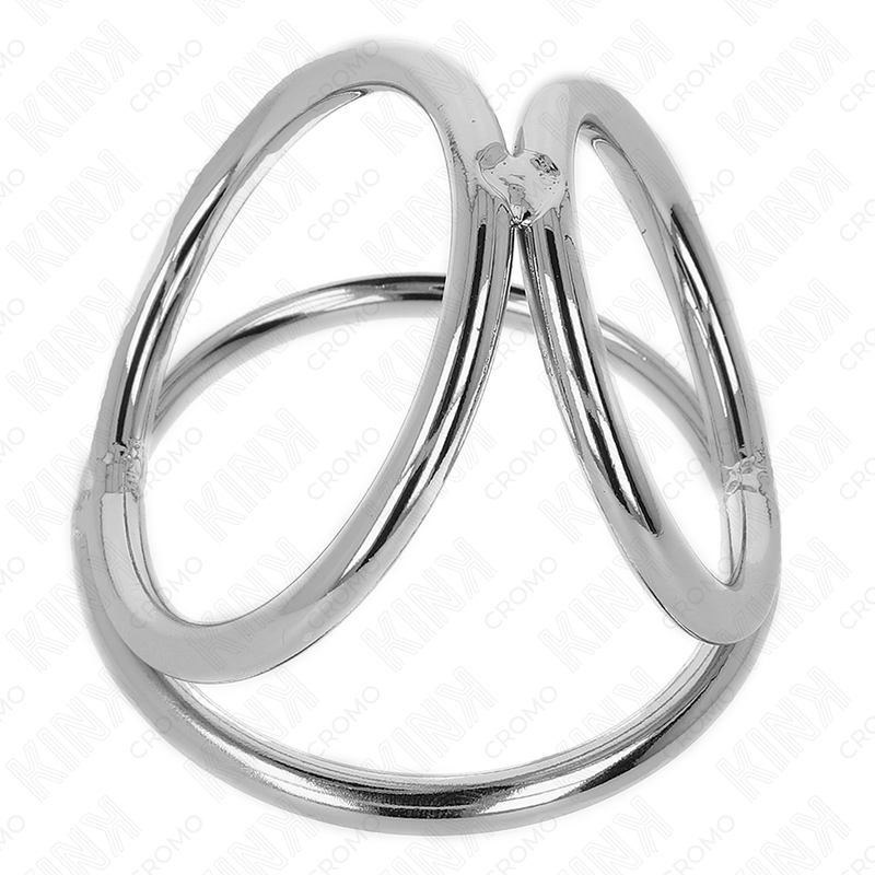 KINK - ANILLO PENE TRIPLE METAL CROMADO 3.2 CM TO 4.5 CM