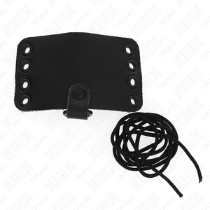 Kink – Anneau pénis en cuir avec fermeture à dentelle et lacets