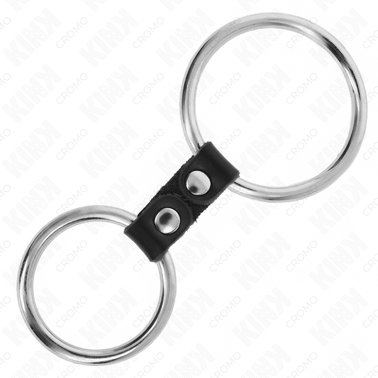 KINK - ANILLO PENE DOBLE METAL 3.7 CM TO 5 CM CONNECTED FOR CORREA POLIPIEL MODELO 2