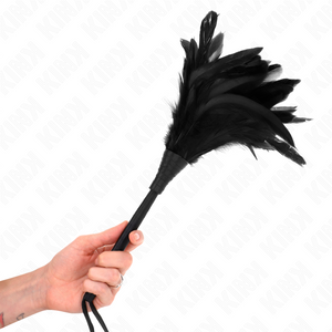 Kink – Plumes de poulet tickle en forme de corne noire 36 cm