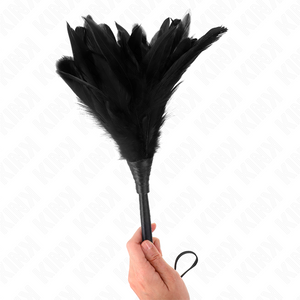Kink – Plumes de poulet tickle en forme de corne noire 36 cm