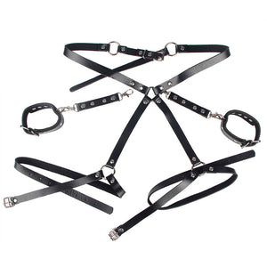 Subblime – 953690 menottes avec ceinture de bondage noire taille unique