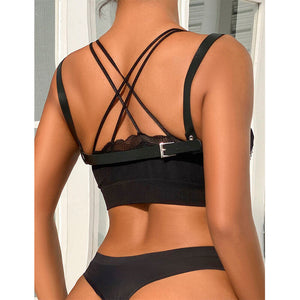 Subblime – 953713 ceinture punk bondage boucle métal noire taille unique