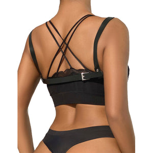 Subblime – 953713 ceinture punk bondage boucle métal noire taille unique