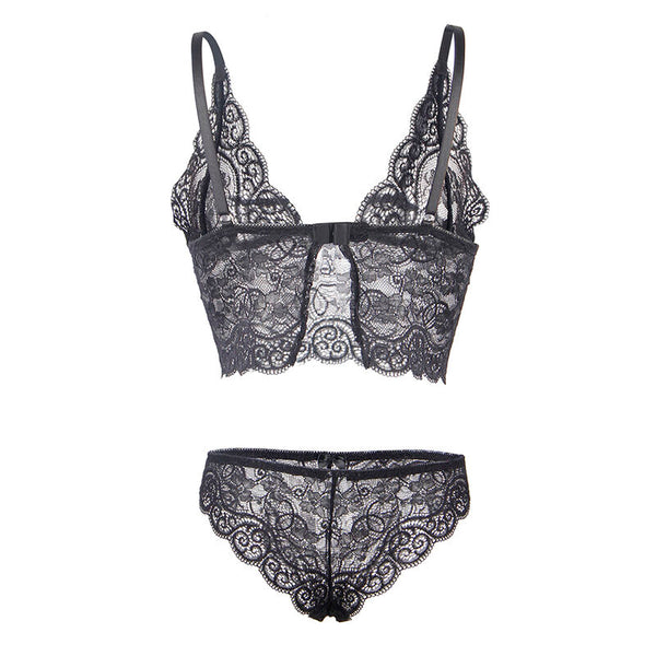Subblime – 953928 chemisier de nuit en soie et dentelle + culotte noire L/XL