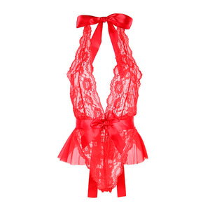 Subblime – 953973 body sexy a volants + ceinture rouge S/M