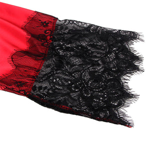 Subblime – 954024 caraco dos transparent en dentelle + string rouge/noir L/XL
