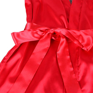 Subblime – 954024 caraco dos transparent en dentelle + string rouge/noir L/XL