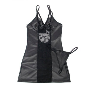 Subblime – 954178 robe + string cuir noir L/XL