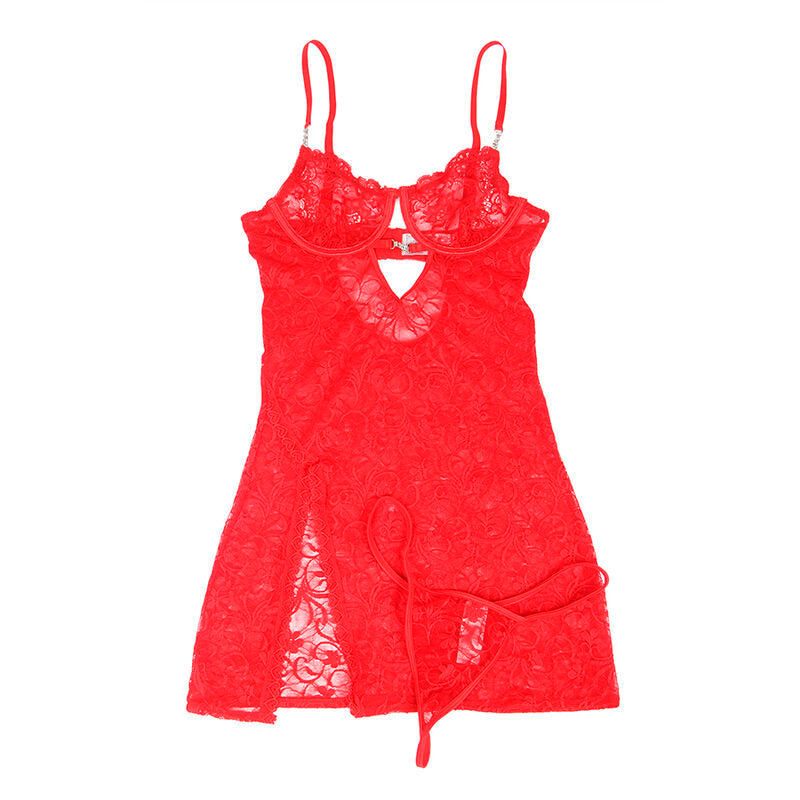 SUBBLIME - 954215 BABYDOLL DE CAJE MET VERSTELBARE STRIK ROJO L/XL