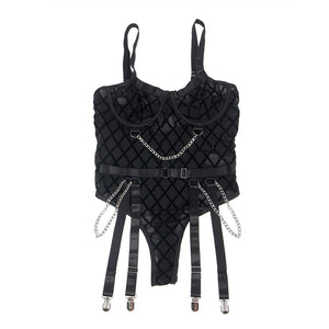 Subblime – 9542277 body avec chaînes + porte-jarretelles noir L/XL