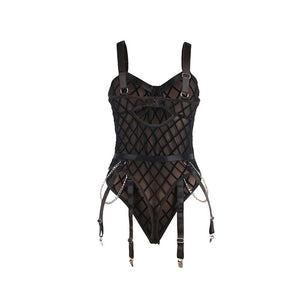 Subblime – 9542277 body avec chaînes + porte-jarretelles noir L/XL