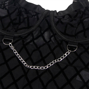 Subblime – 9542277 body avec chaînes + porte-jarretelles noir L/XL