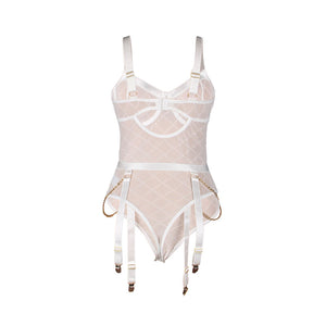 Subblime – 954291 body avec chaînes + porte-jarretelles blanc L/XL