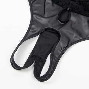 Subblime – 954383 body sexy avec porte-jarretelles noir S/M