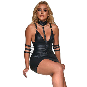 Subblime – 954406 robe bondage en cuir noir S/M