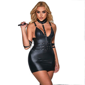 Subblime – 954406 robe bondage en cuir noir S/M