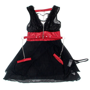 Subblime – 954420 robe bondage en dentelle noire S/M