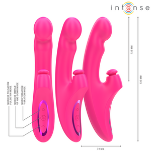 Intense – Emi vibrateur 13,5 cm multifonction 3 en 1 10 vibrations rose