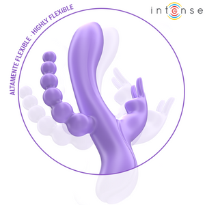 Intense – Miko triple vibrateur lapin & stimulateur & anal 7 vibrations violet
