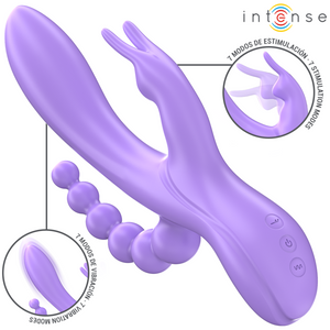 Intense – Miko triple vibrateur lapin & stimulateur & anal 7 vibrations violet