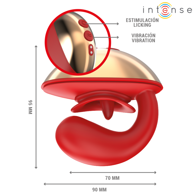 INTENSE - MARIAH VIBRADOR &amp; ESTIMULADOR IN U-SHAPED 10 VIBRACIONES ROJO