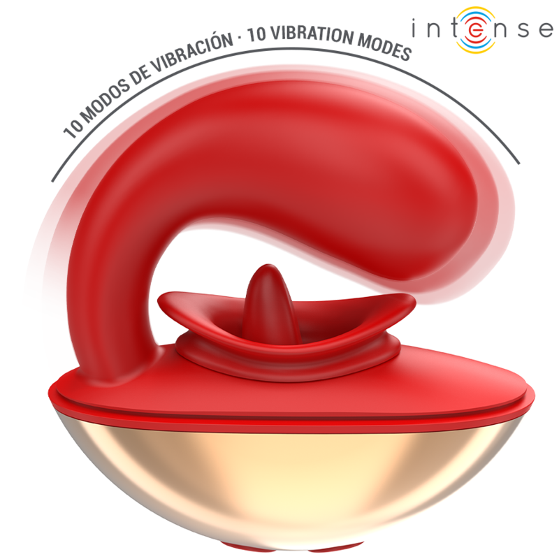 INTENSE - MARIAH VIBRADOR &amp; ESTIMULADOR IN U-SHAPED 10 VIBRACIONES ROJO