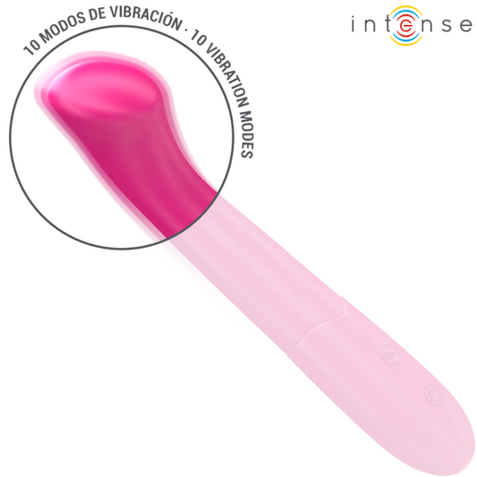 INTENSE - PATY VIBRADOR 19 CM FLEXIBLE 10 VIBRACIONES MODELO 2 PINK