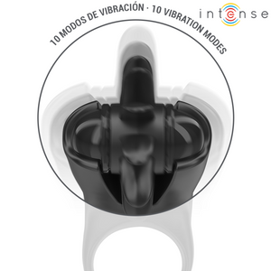 Intense – Mabel anneau vibrant 10 vibrations avec stimulateur de clitoris noir