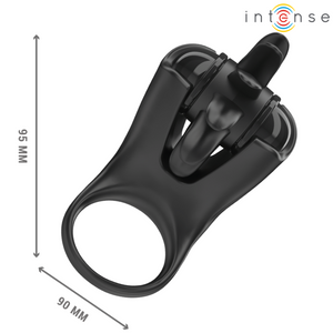 Intense – Mabel anneau vibrant 10 vibrations avec stimulateur de clitoris noir