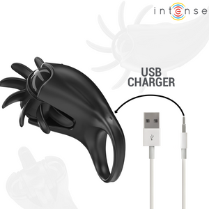 Intense – Mabel anneau vibrant 10 vibrations avec stimulateur de clitoris noir