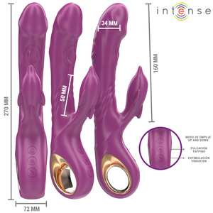 Intense – Halle vibrateur multifonction avec langue stimulante dauphin violet