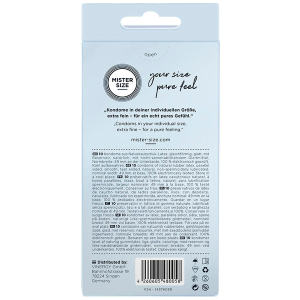 Mister Size – Préservatif taille S 49 mm (10 unités)
