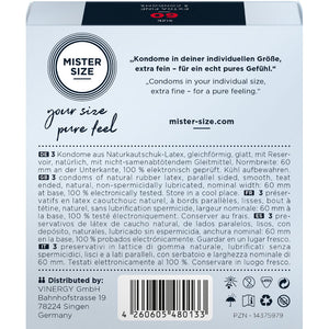 Mister Size 60mm pack of 3