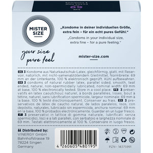 Mister Size 69mm pack of 3