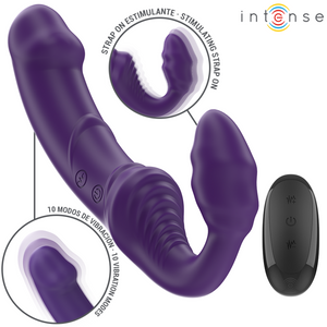 Intense – Jill double vibrateur 20 cm violet télécommande