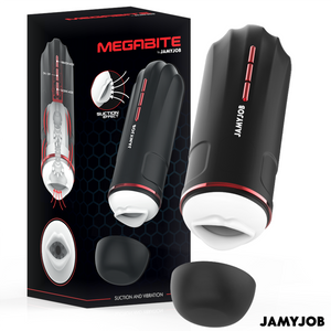 JAMYJOB - MASTURBATEUR BUCCAL AUTOMATIQUE MEGABITE 5 MODES D'ONDES STIMULANTES ET DE VIBRATIONS