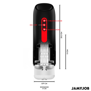 JAMYJOB - MASTURBATEUR VAGIN AUTOMATIQUE PHANTOM 5 MODES ONDES STIMULANTES ET POUSSÉE