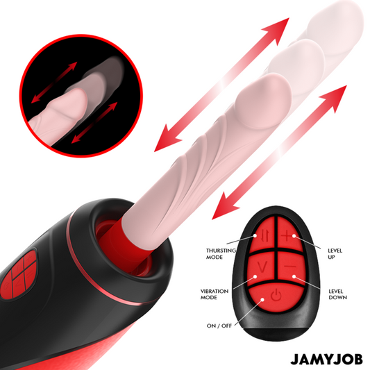JAMYJOB - PYSTON BASE MASTURBADOR AUTOMÁTICO WITH DILDO CONTROL REMOTO