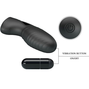 Pretty Love – Alan vibrateur de doigts en silicone noir